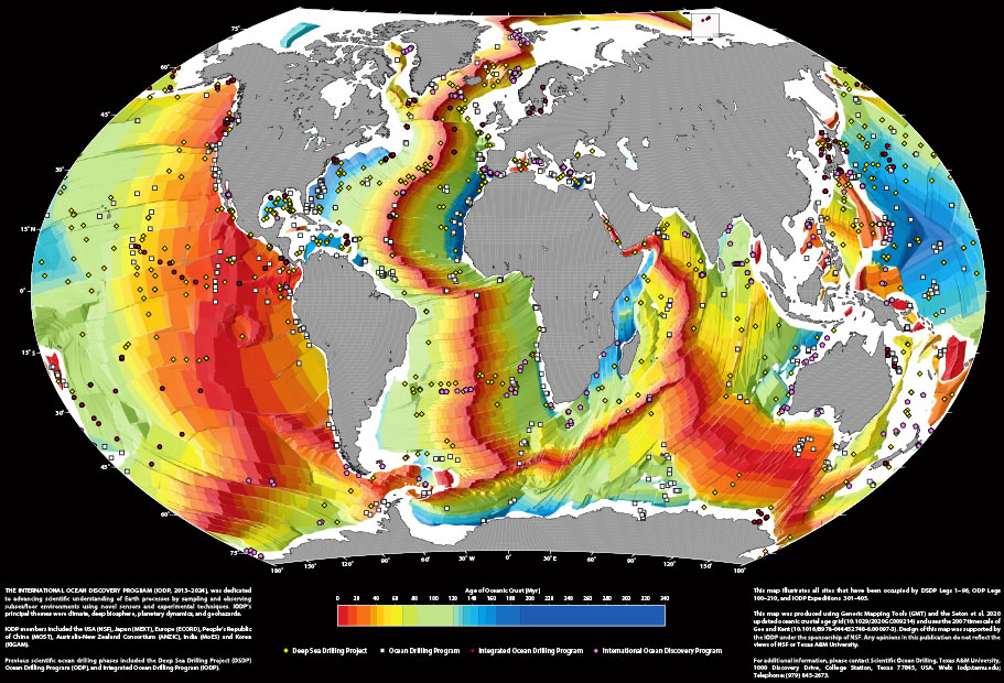 IODP expeditions map