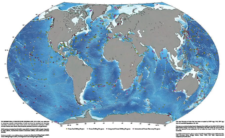 IODP expeditions map