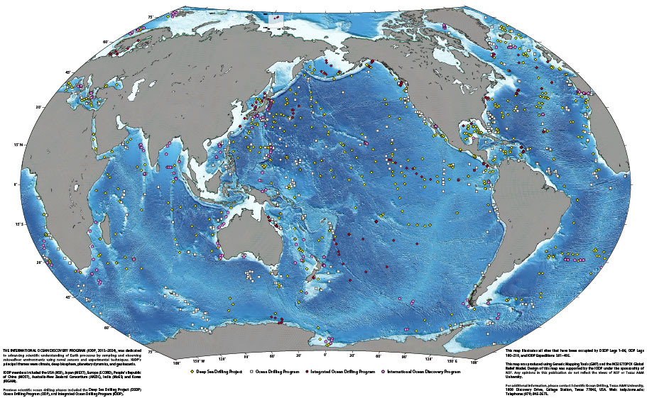 IODP expeditions map